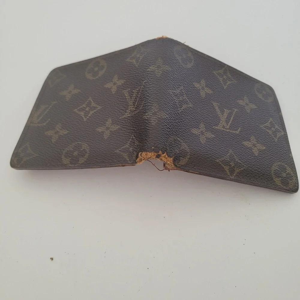 Louis Vuitton Monogram Canvas Bifold Wallet Vintage Brown CA0952 Made in Spain